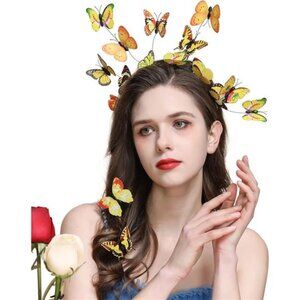 Butterfly Fascinator Headband Yellow